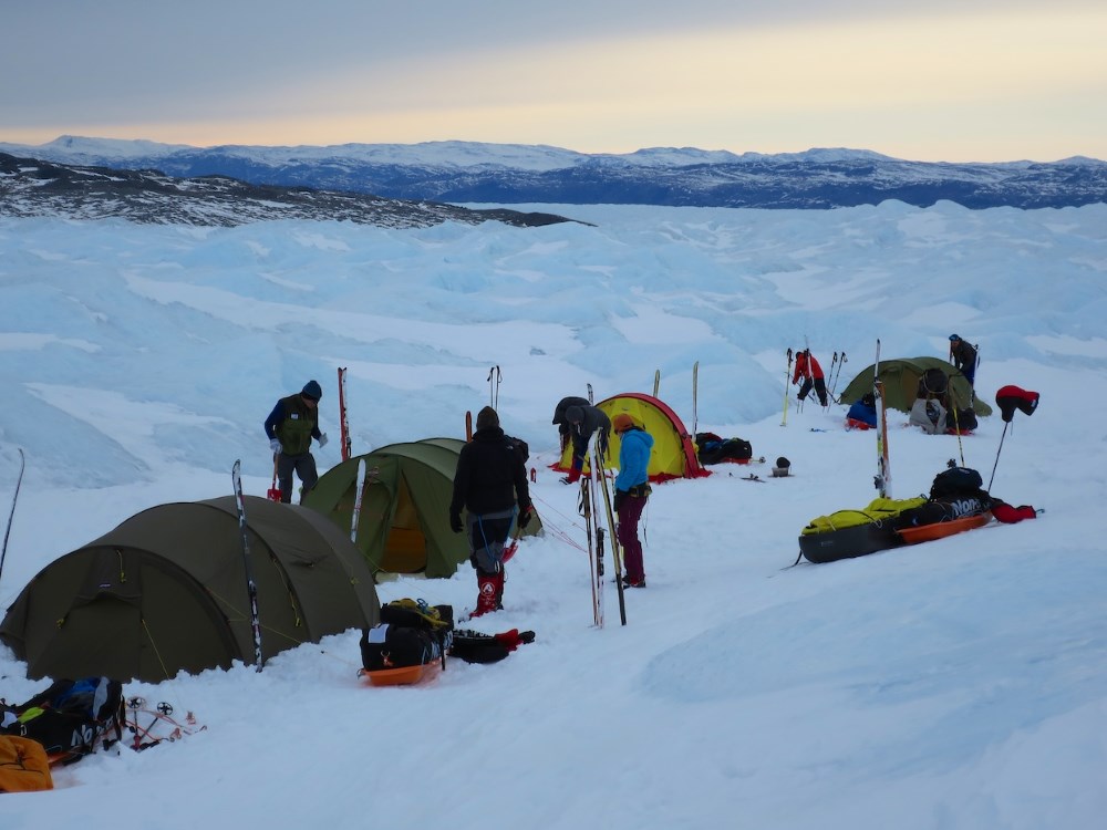 Camp 1 in the icefall