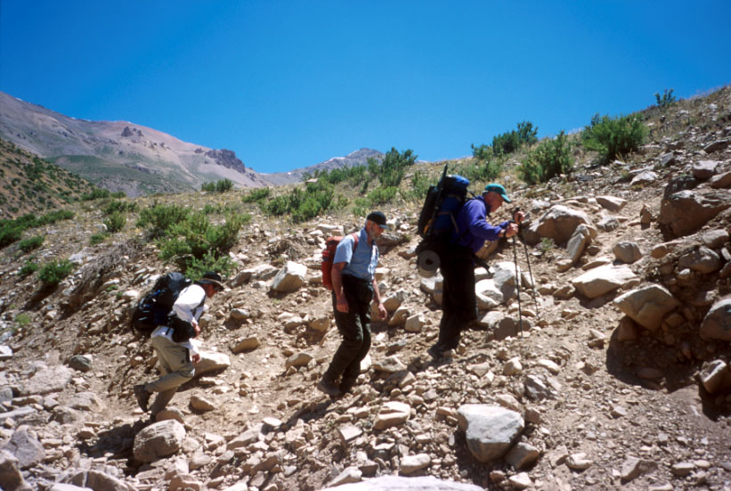 Henrik, Gordon and Tom on trail to Las Leñas