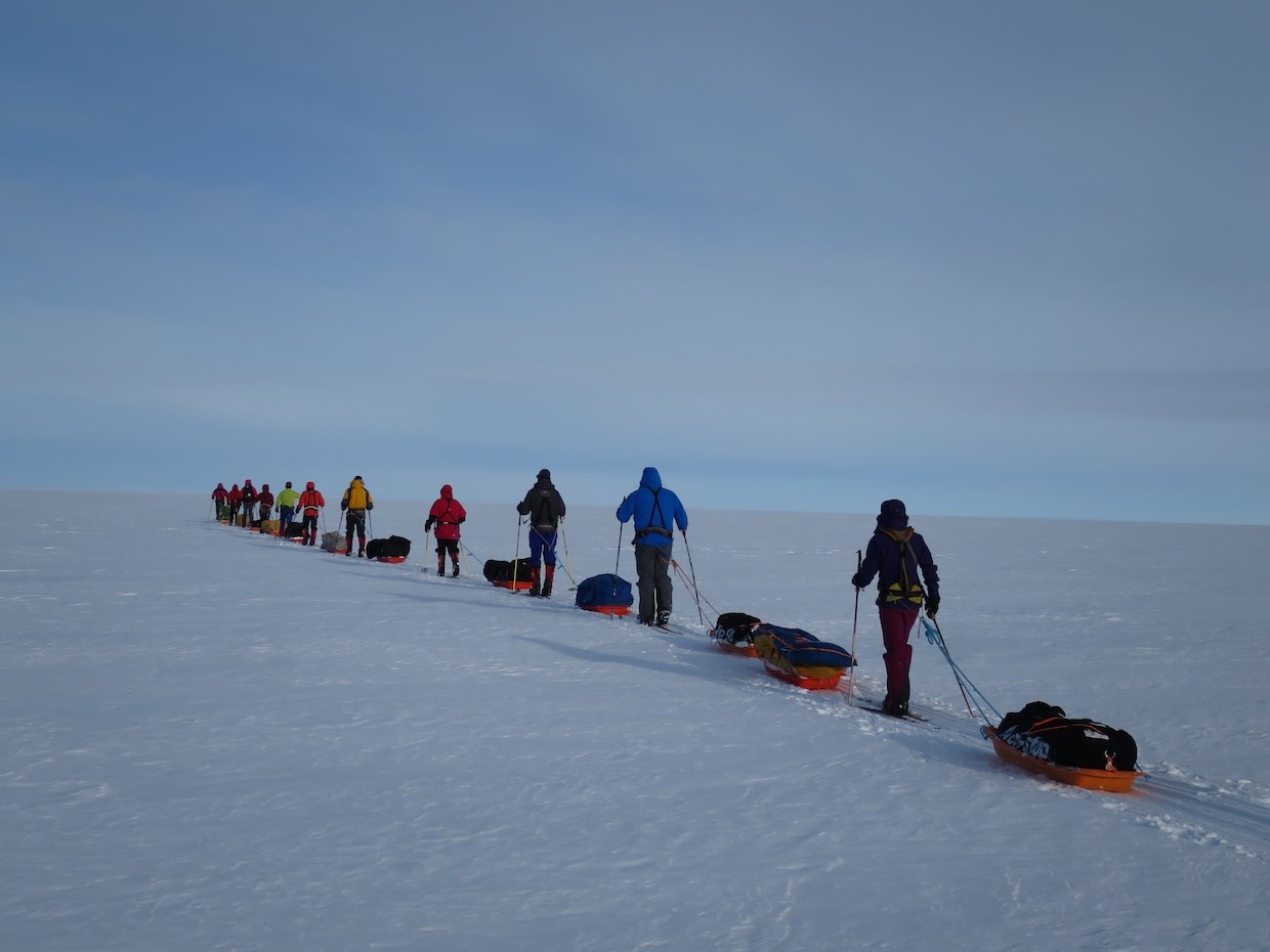 Our big group on featureless icecap