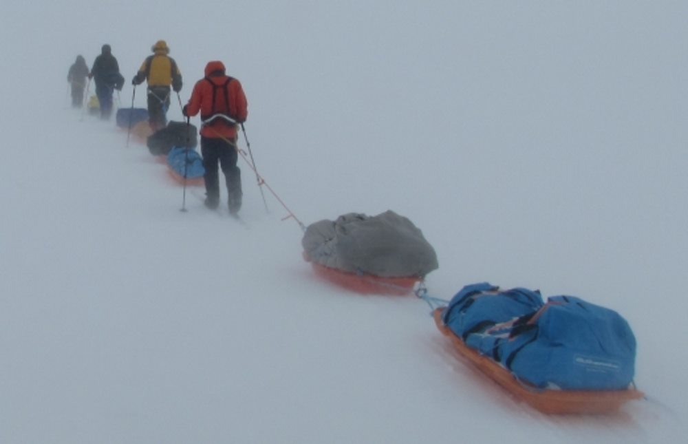 Man-haulers with double sledges