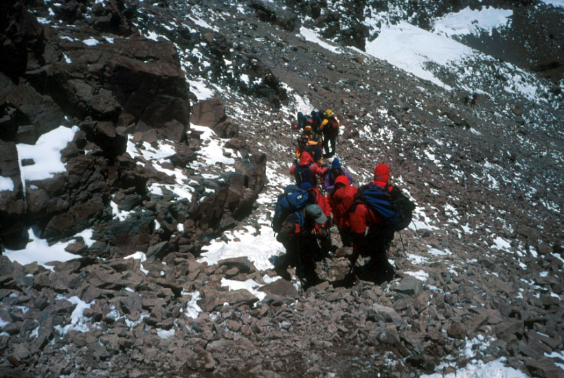 Climbers on the descent