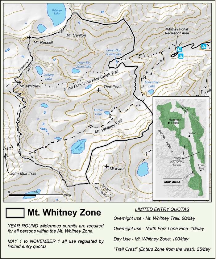 Map of the Whitney Zone