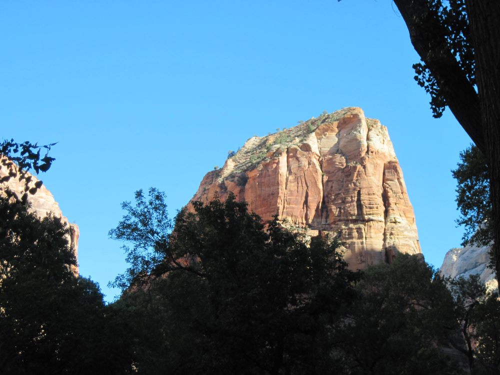 Angels Landing as seen from the Grotto