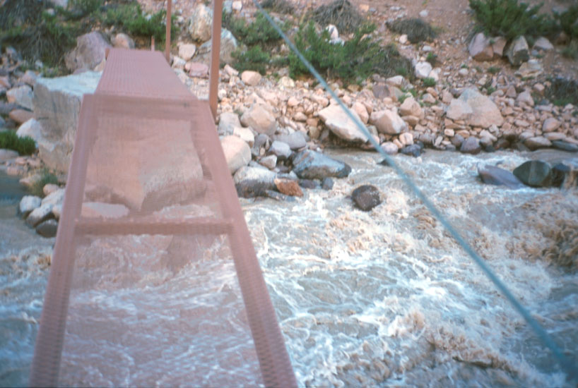 Crossing bridge upstream from Las Leñas