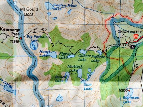 Kearsarge Pass Trail Map