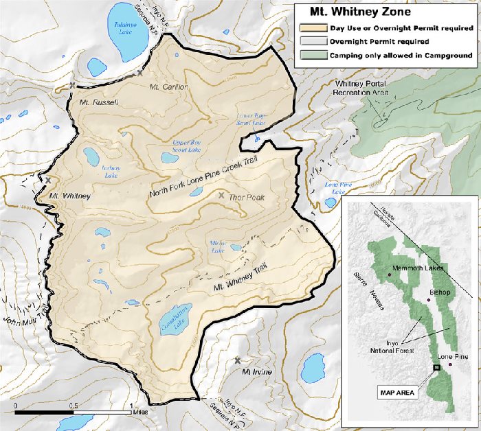 US Forest Service Whitney Zone map