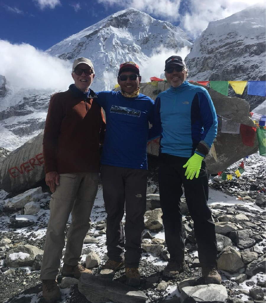 Tom, Tsering and Mike at Everest Base Camp